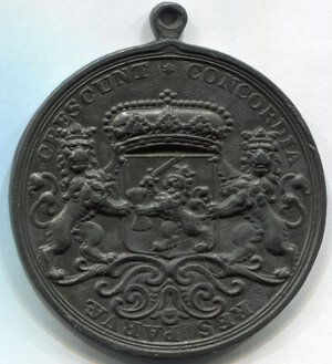 obverse: Olanda. Medaglia Crescunt Concordia del 1700. R2. qSPL. Ø 56,5mm.