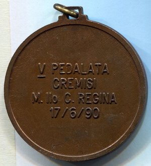 reverse: Italia. Medaglia associazione nazionale bersaglieri di Novara del 1990. C. SPL+. Ø 42,2mm.
