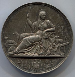 obverse: Italia. Medaglia Consorzio Agrario del 1883. Ag. R1. qSPL. Ø 40,6mm.