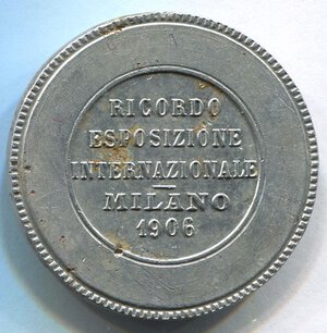 reverse: Italia. Medaglia EXPO Milano del 1906. Galppini Pasquale. Borgosesia. R2. BB. Ø 32,2mm.