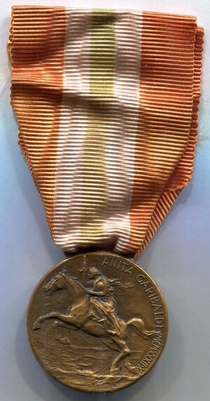 reverse: Italia. Medaglia 50° anniversario della morte di Garibaldi - Anita Garibaldi. 1932. R1. Ø 30,3mm.