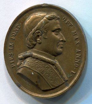 obverse: Italia. Medaglia Carlo Alberto e Pio IX del 1847. R1. qSPL.