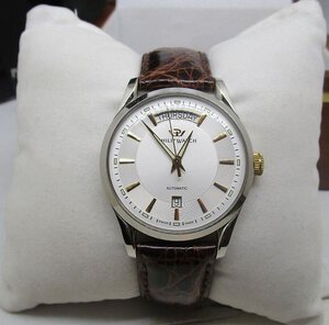obverse: Elegante Philip Watch Sunray (39 mm.) – automatico. Vetro zaffiro, cinturino in pelle, scatola originale. Usato pochissimo, come nuovo. 