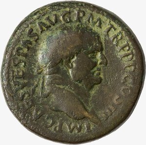 obverse: IMPERO ROMANO, VESPASIANO, 69-79 D.C. - Sesterzio databile al 71 d.C.