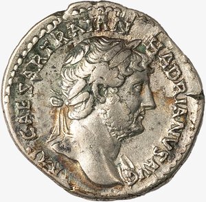 obverse: IMPERO ROMANO, ADRIANO, 117-138 D.C. - Denario databile al 121-123 d.C.