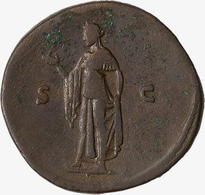reverse: IMPERO ROMANO, ANTONINO PIO, 138-161 D.C. - Sesterzio databile al 140-144 d.C.