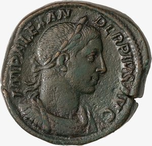 obverse: IMPERO ROMANO, ALESSANDRO SEVERO, 222-235 D.C. - Sesterzio databile al 231-235 d.C.