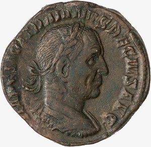obverse: IMPERO ROMANO, TRAIANO DECIO, 249-251 D.C. - Sesterzio databile al 249-251 d.C.