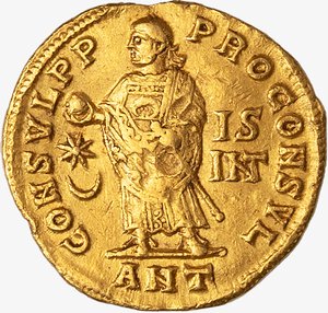 reverse: IMPERO ROMANO, COSTANTINO, 330-337 D.C. - SOLIDO databile al 317-319 d.C.
