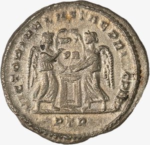 reverse: IMPERO ROMANO, COSTANTINO, 330-337 D.C. - Argenteo Ridotto databile al 318-319 d.C.