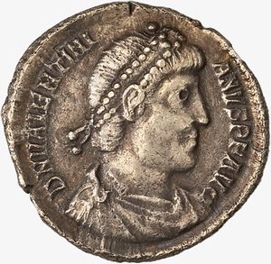obverse: IMPERO ROMANO, VALENTINIANO I, 364-375 D.C. - Siliqua databile al 340-350 d.C.