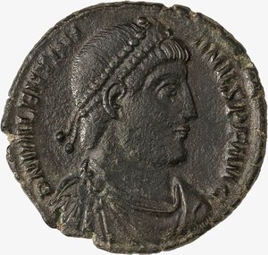 obverse: IMPERO ROMANO, VALENTINIANO I, 364-375 D.C. - Doppia Maiorina databile al 364-367 d.C.