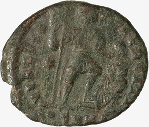 reverse: IMPERO ROMANO, TEODOSIO I, 379-395 D.C. - Maiorina ridotta databile al 383-388 d.C.