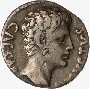 obverse: IMPERO ROMANO, AUGUSTO, 27 A.C.-14 D.C. - Denario databile al 19 a.C.