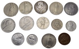 reverse: VATICANO. Lotto di 14 monete, inclusa 10 lire 1936 Ag. BB-FDC