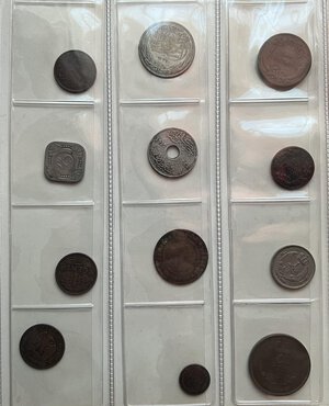 reverse: Monete Mondiali. Lotto di 12 monete. Egitto, Peru, Olanda, Francia