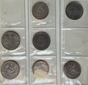 reverse: Monete Mondiali. Lotto di 7 monete, inclusi argenti.  Stati Uniti, Canada, Gran Bretagna. Dollaro Morgan 1878. 