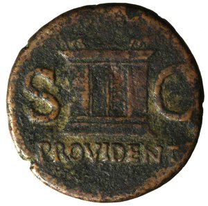 reverse: TIBERIO (14-37) Asse. Testa rad. di Augusto a sn. R/ Altare tra S C; in basso, PROVIDENT. C. 228; RIC 81    AE    BB