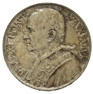 obverse: VATICANO. Pio XI (1929-1938) 5 lire 1933-1934. Ag. FDC