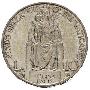 reverse: VATICANO. Pio XI (1929-1938) 10 lire 1930. Ag. qFDC