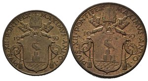 obverse: VATICANO. Pio XII (1939-1958). Lotto di 2 monete (5 e 10 centesimi 1939). Cu. FDC