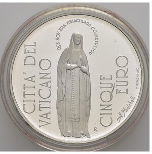 reverse: VATICANO. Giovanni Paolo II. 5 Euro 2004. Ag. Con scatola, senza confezione in cartone. Proof