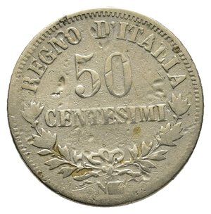 obverse: FALSO EPOCA - Vittorio Emanuele II - 50 Centesimi Valore 1867 Napoli RARO