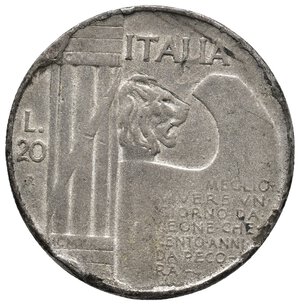 reverse: FALSO EPOCA - Vittorio Emanuele III - 20 Lire 1928 Elmetto
