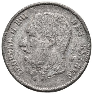 reverse: FALSO EPOCA - Belgio - Leopold II  - 5 Francs