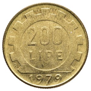 reverse: 200 Lire 1979 Testa pelata FDC