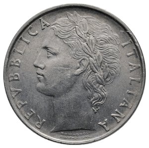 reverse: 100 Lire Minerva 1961 SPL Segno sulla faccia