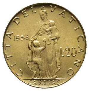 obverse: VATICANO - Pio XII - 20 Lire 1958 FDC