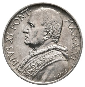 reverse: VATICANO - Pio XI - 5 Lire argento 1932
