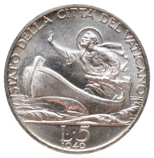 obverse: VATICANO - Pio XII - 5 Lire argento 1940 FDC