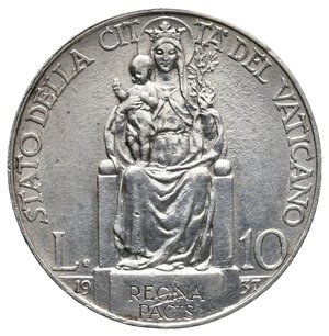 obverse: VATICANO - Pio XI - 10 Lire argento 1937