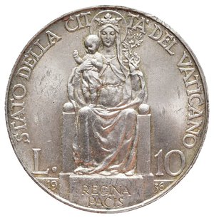 obverse: VATICANO - Pio XI - 10 Lire argento 1936 FDC