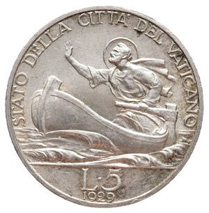 obverse: VATICANO - Pio XI - 5 Lire argento 1929 RARA