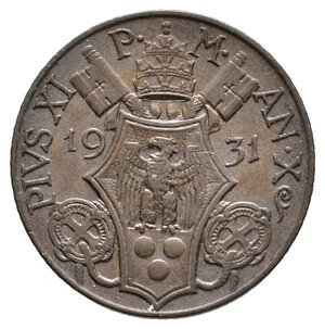 obverse: VATICANO - Pio XI - 5 Centesimi 1931