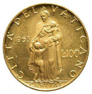 obverse: VATICANO - Pio XII - 100 Lire Oro 1953 FDC ESTREMAMENTE RARA