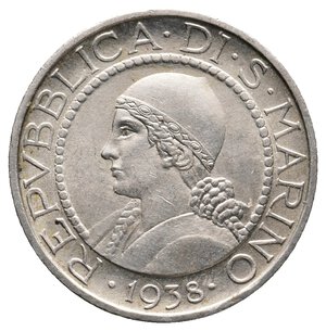 obverse: SAN MARINO - 5 Lire argento 1938