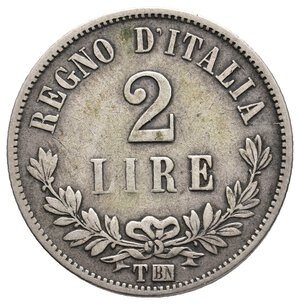 obverse: Vittorio Emanuele II - 2 Lire argento Valore 1863 T