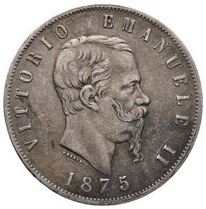 reverse: Vittorio Emanuele II - 5 Lire argento ( Scudone ) 1875 M