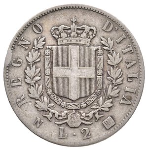 obverse: Vittorio Emanuele II - 2 Lire argento Stemma 1863 N
