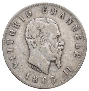 reverse: Vittorio Emanuele II - 2 Lire argento Stemma 1863 N