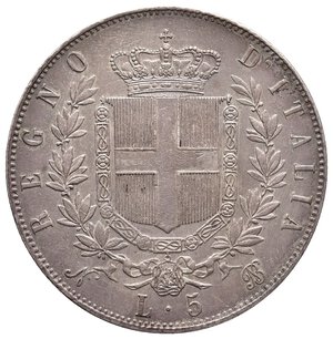 reverse: Vittorio Emanuele II - 5 Lire argento ( Scudone ) 1865 N RARA