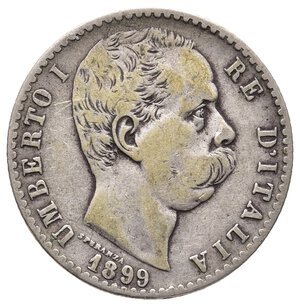 obverse: Umberto I - 2 Lire argento 1899 RARA