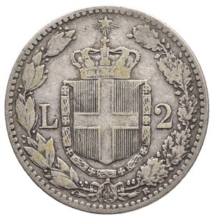 reverse: Umberto I - 2 Lire argento 1899 RARA