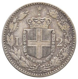 reverse: Umberto I - 2 Lire argento 1887