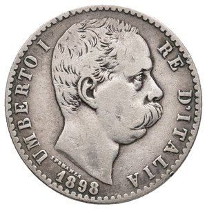 obverse: Umberto I - 2 Lire argento 1898 RARA