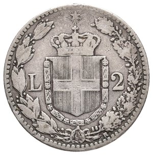 reverse: Umberto I - 2 Lire argento 1898 RARA